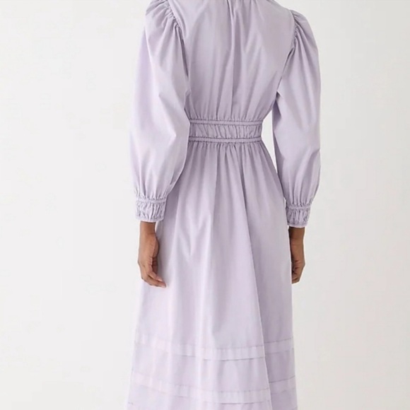 J Crew Long-sleeve smocked-waist midi dress in lightweight chino. NWOT - Picture 3 of 5